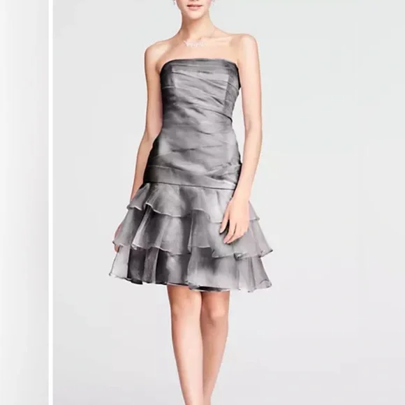 david's bridal grey dress Davids Bridal Size 14 Gray Dress – Sweet Repeats main image 0